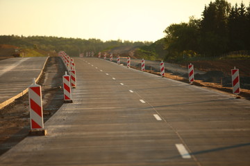 Construction of the road of modern concrete high-speed highway.