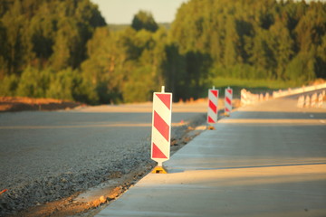 Construction of the road of modern concrete high-speed highway.