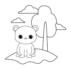 panda bear animal in landscape