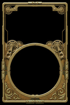 Steampunk brass decorative frame