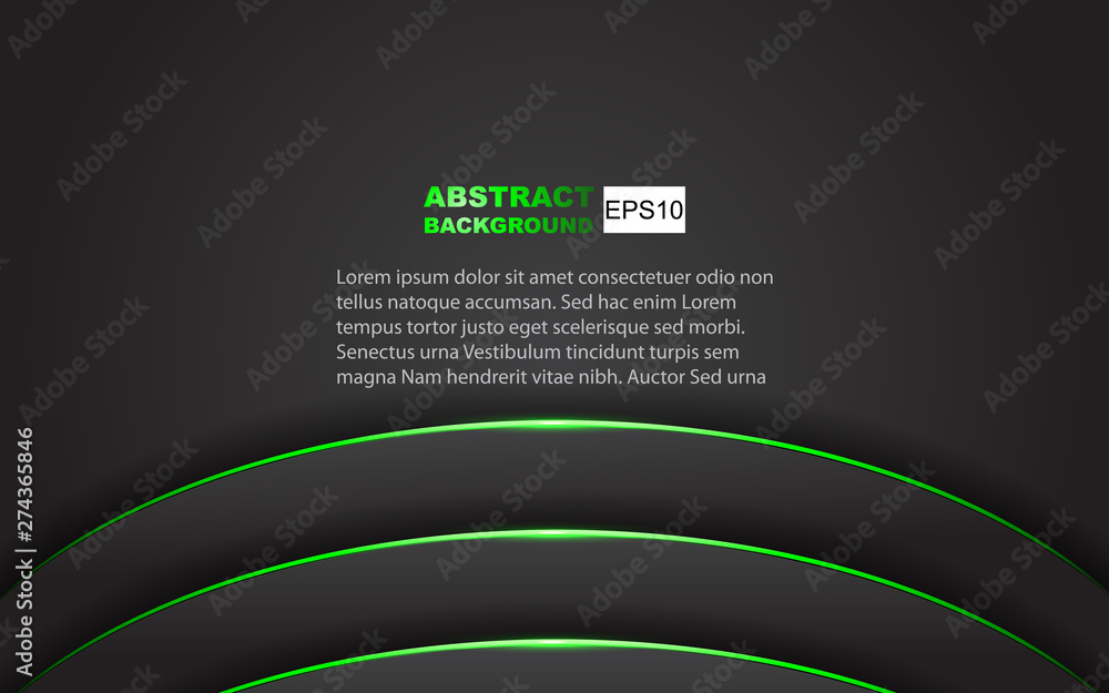 Poster dark abstract modern vector template background texture. overlap layers 3d effect with luxury green 