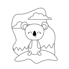 cute koala animal in landscape