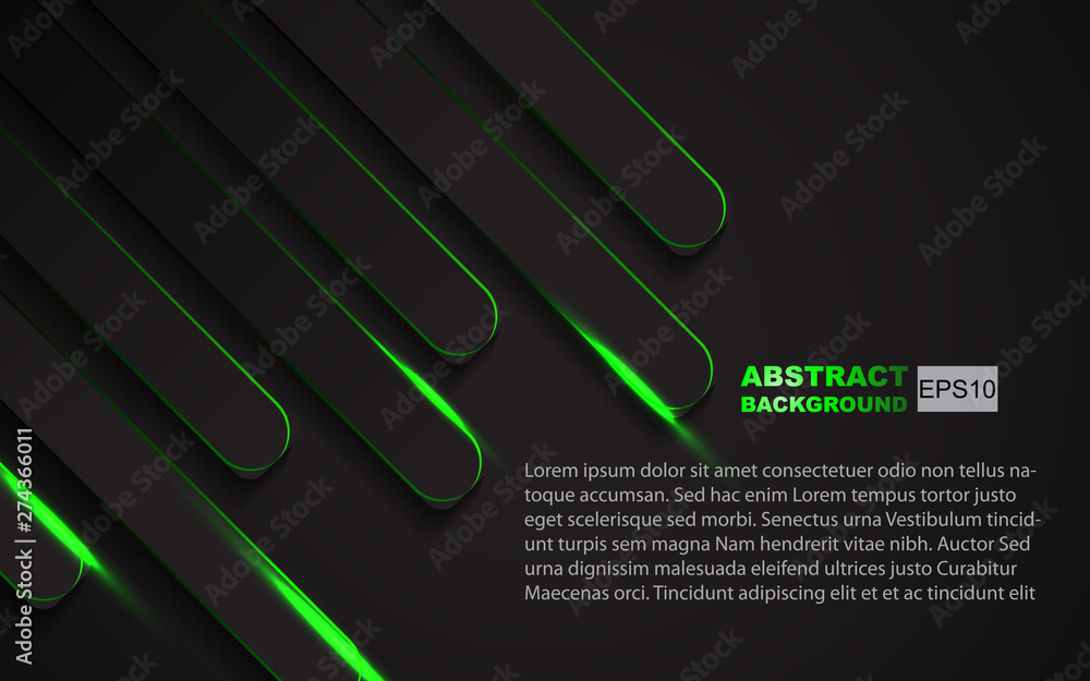 Poster dark abstract modern vector template background texture. overlap layers 3d effect with luxury green 