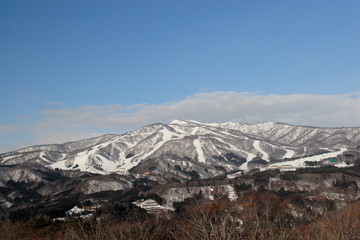 冬の山の風景