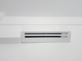 air conditioner inside room in function white in white wall