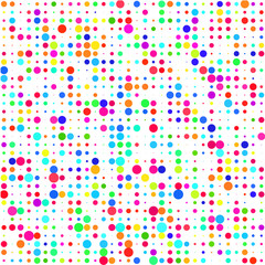 Multicolored circles on a white background  