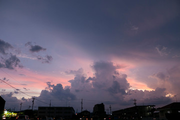 綺麗な鮮やかな夕焼けの風景