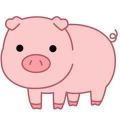 Obraz na płótnie Canvas 動物のイラスト-豚