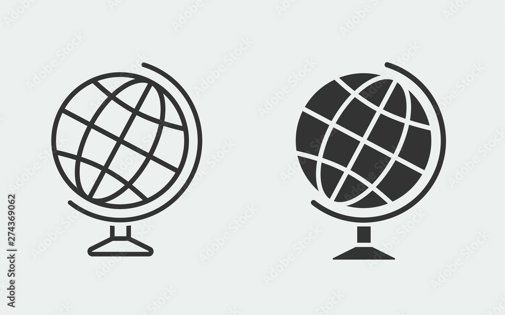 Poster globe vector icon for graphic and web design.