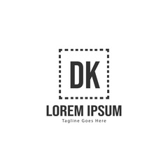 Obraz premium Initial DK logo template with modern frame. Minimalist DK letter logo vector illustration
