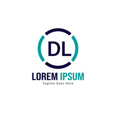 Obraz premium Initial DL logo template with modern frame. Minimalist DL letter logo vector illustration