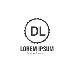 Initial DL logo template with modern frame. Minimalist DL letter logo vector illustration