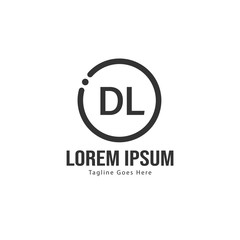 Fototapeta premium Initial DL logo template with modern frame. Minimalist DL letter logo vector illustration