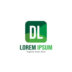 Fototapeta premium Initial DL logo template with modern frame. Minimalist DL letter logo vector illustration