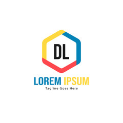 Fototapeta premium Initial DL logo template with modern frame. Minimalist DL letter logo vector illustration
