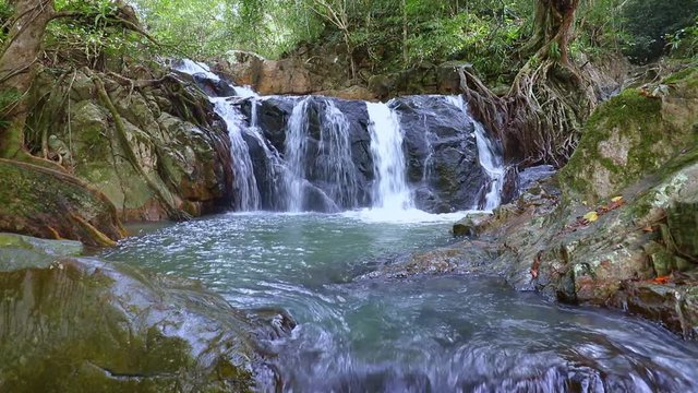 Chet Kod waterfall in ecotourism study center, Chet Kod-Pong Kon Sao, Saraburi,Thailand.