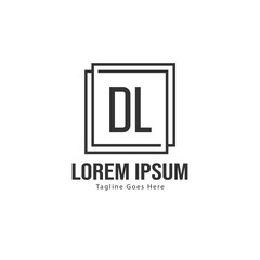 Fototapeta premium Initial DL logo template with modern frame. Minimalist DL letter logo vector illustration