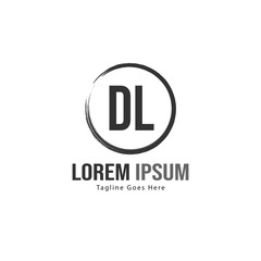 Obraz premium Initial DL logo template with modern frame. Minimalist DL letter logo vector illustration