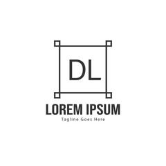 Initial DL logo template with modern frame. Minimalist DL letter logo vector illustration