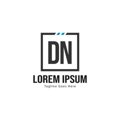 Obraz premium Initial DN logo template with modern frame. Minimalist DN letter logo vector illustration