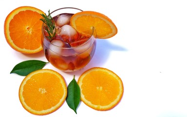 Iced yuzu orange americano coffee 