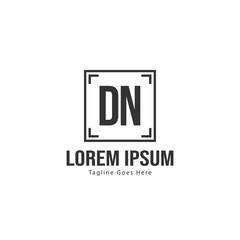 Initial DN logo template with modern frame. Minimalist DN letter logo vector illustration