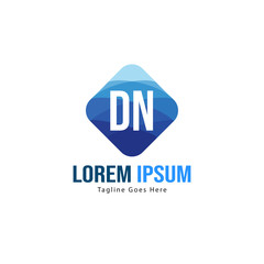 Obraz premium Initial DN logo template with modern frame. Minimalist DN letter logo vector illustration