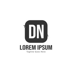 Initial DN logo template with modern frame. Minimalist DN letter logo vector illustration