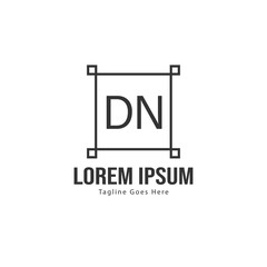 Fototapeta premium Initial DN logo template with modern frame. Minimalist DN letter logo vector illustration