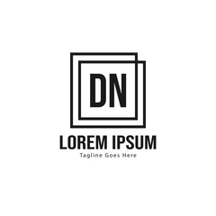 Obraz premium Initial DN logo template with modern frame. Minimalist DN letter logo vector illustration