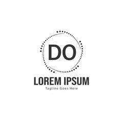 Initial DO logo template with modern frame. Minimalist DO letter logo vector illustration