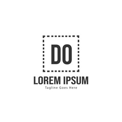 Initial DO logo template with modern frame. Minimalist DO letter logo vector illustration
