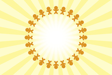 背景素材 イラスト イメージ 人の輪 世界平和 チームワーク 握手 協力 ビジネス 手を繋ぐ愛 無料 Wall Mural Tomo00