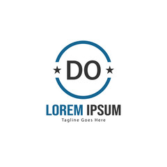 Obraz premium Initial DO logo template with modern frame. Minimalist DO letter logo vector illustration