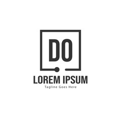 Initial DO logo template with modern frame. Minimalist DO letter logo vector illustration