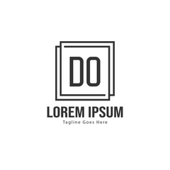 Obraz premium Initial DO logo template with modern frame. Minimalist DO letter logo vector illustration