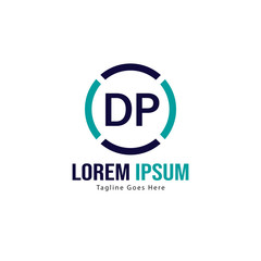 Fototapeta premium Initial DP logo template with modern frame. Minimalist DP letter logo vector illustration