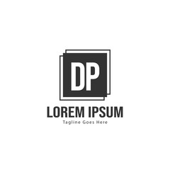 Obraz premium Initial DP logo template with modern frame. Minimalist DP letter logo vector illustration