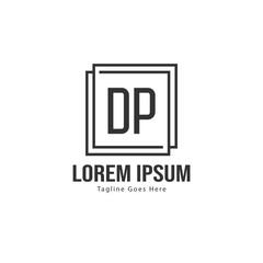 Obraz premium Initial DP logo template with modern frame. Minimalist DP letter logo vector illustration