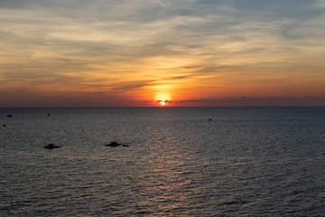 Sunset in vietnam island of phu quok