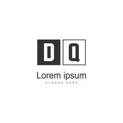 Fototapeta premium Initial DQ logo template with modern frame. Minimalist DQ letter logo vector illustration