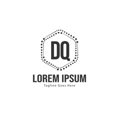 Fototapeta premium Initial DQ logo template with modern frame. Minimalist DQ letter logo vector illustration