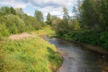 Belaya River in the village Lyubytino Novgorod region