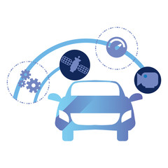 autonomous smart car icon vector ilustration