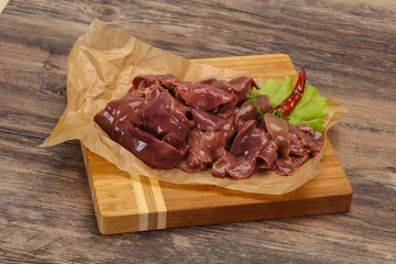 Raw chicken liver ready for cooking