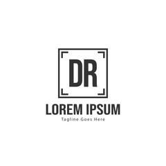 Initial DR logo template with modern frame. Minimalist DR letter logo vector illustration