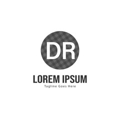Initial DR logo template with modern frame. Minimalist DR letter logo vector illustration