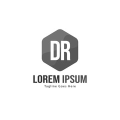 Initial DR logo template with modern frame. Minimalist DR letter logo vector illustration