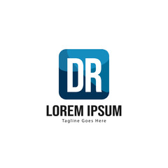 Initial DR logo template with modern frame. Minimalist DR letter logo vector illustration