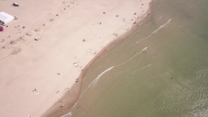 Baltic Sea coast beach Ventspils Kurzeme aerial drone top view 4K UHD video
